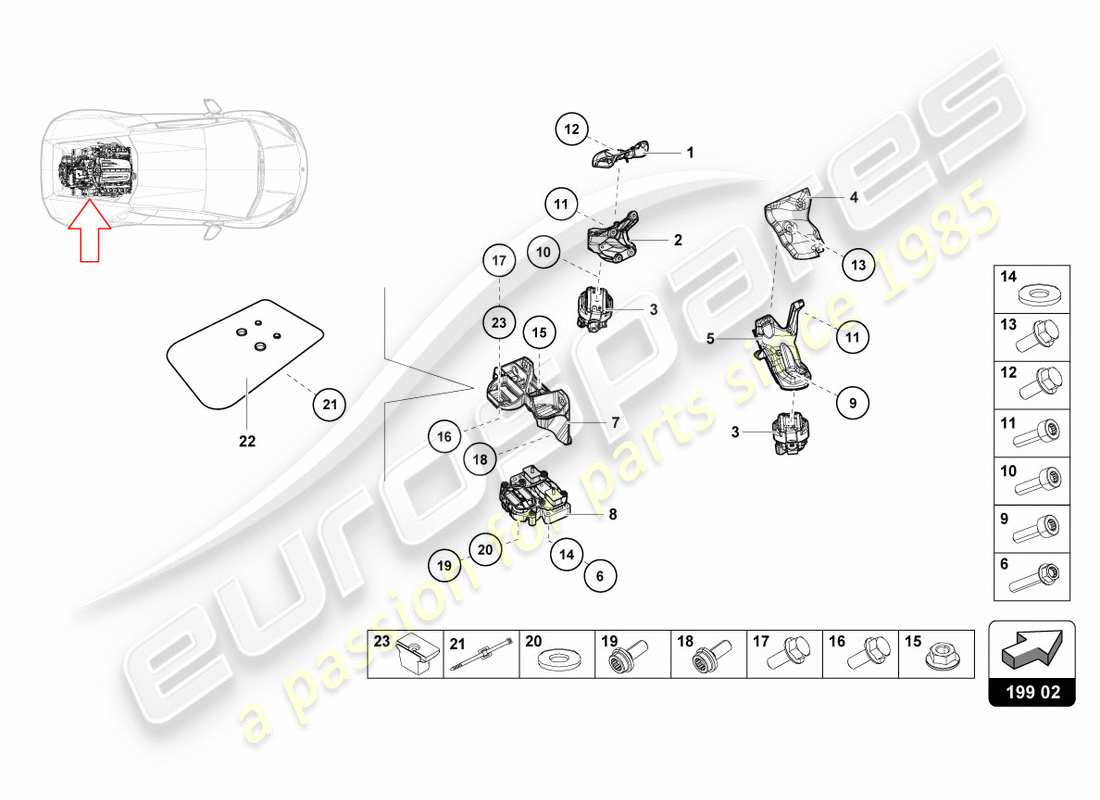 lamborghini performante coupe (2018) securing parts for engine parts diagram