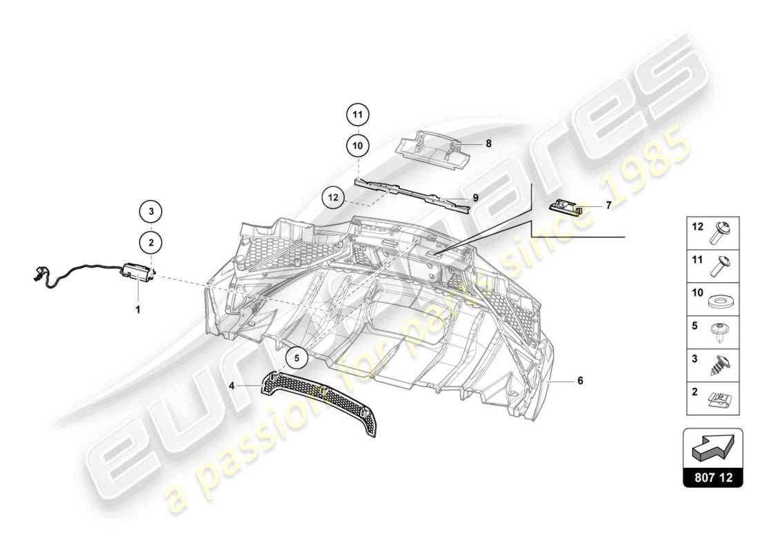 lamborghini 2017 (lp750-4 sv roadster) bumper, complete part diagram