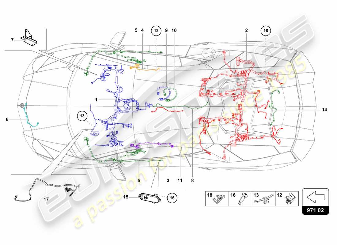 lamborghini centenario coupe (2017) wiring looms parts diagram