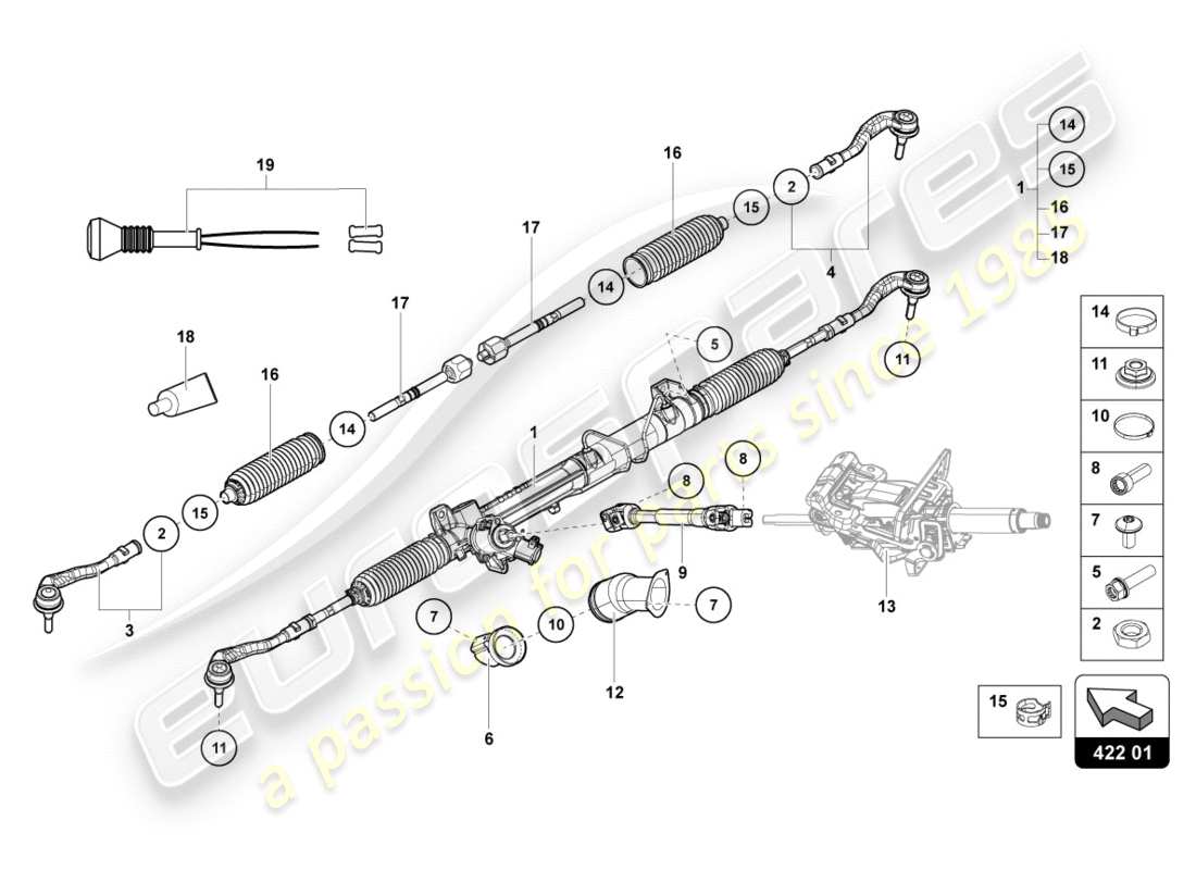 lamborghini 2012 (lp700-4 coupe)) steering rod parts diagram