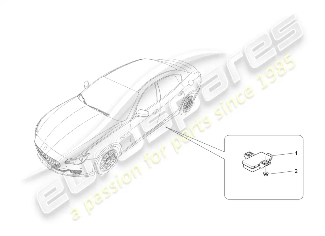 a part diagram from the maserati quattroporte m156 (2017 onwards) parts catalogue