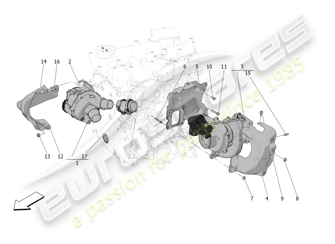 a part diagram from the maserati grecale parts catalogue