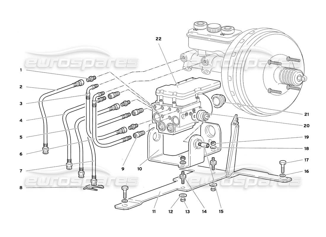 lamborghini diablo sv (1999) electrohydraulic abs ecu part diagram