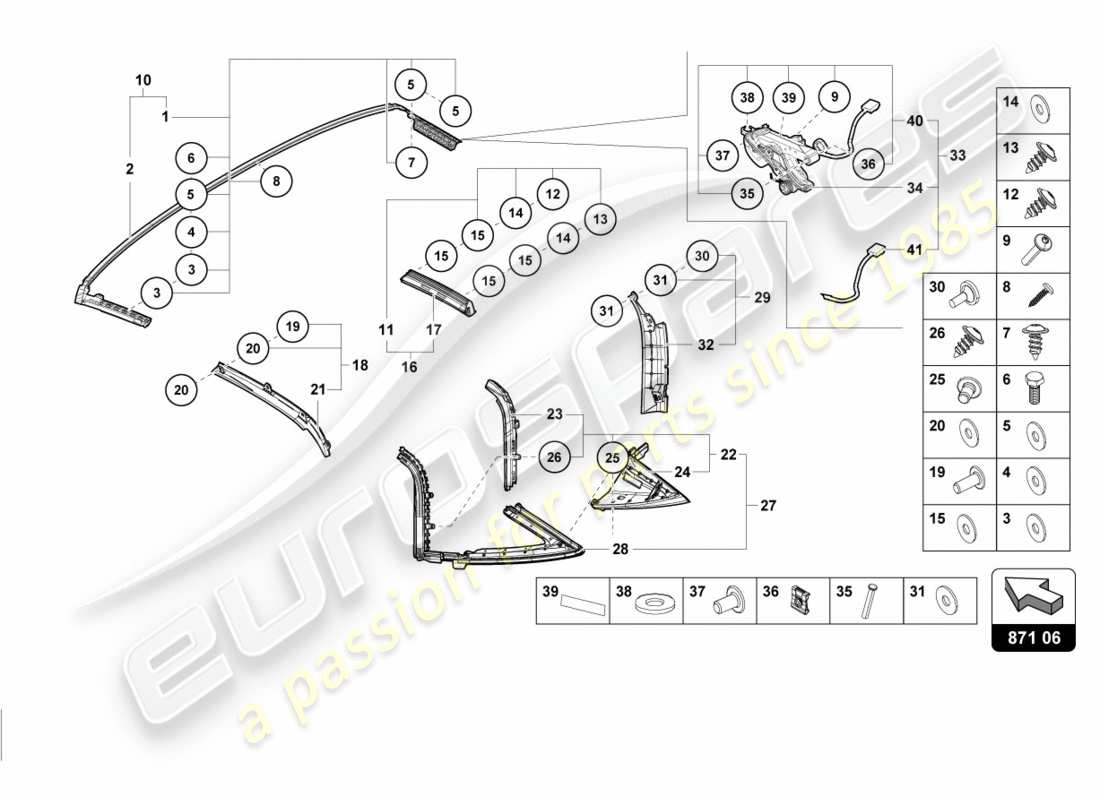 lamborghini 2019 (performante spyder) seal part diagram