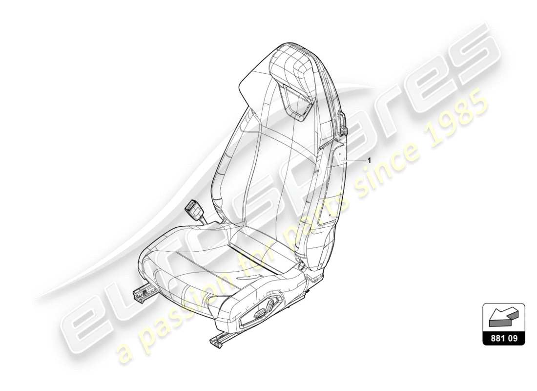 lamborghini lp610-4 avio (2016) seat 'avio trim' part diagram