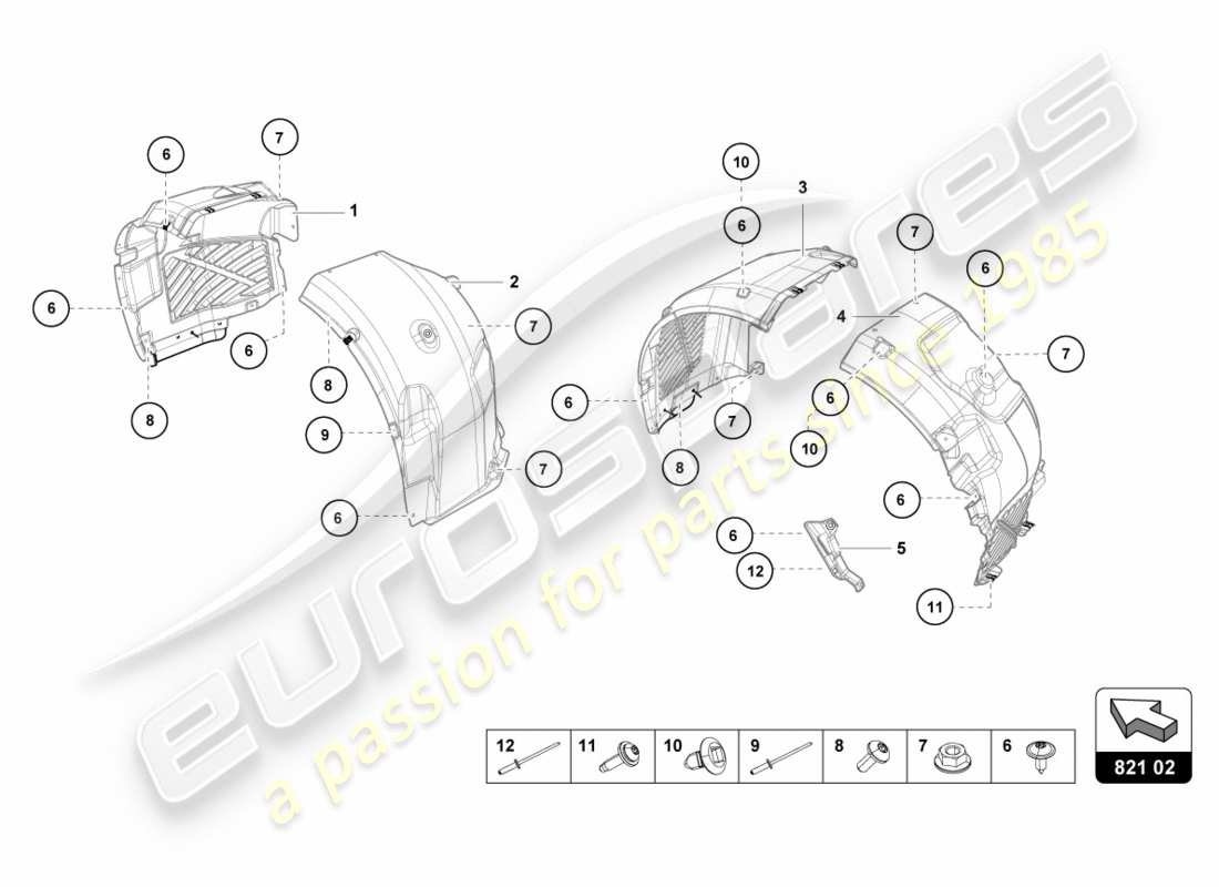 lamborghini lp600-4 zhong coupe (2015) wheel housing trim parts diagram