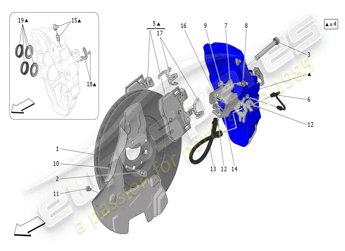 a part diagram from the maserati grecale parts catalogue