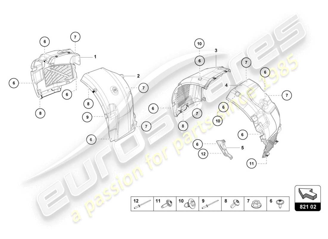 lamborghini 2016 (lp580-2 coupe) wheel housing trim parts diagram