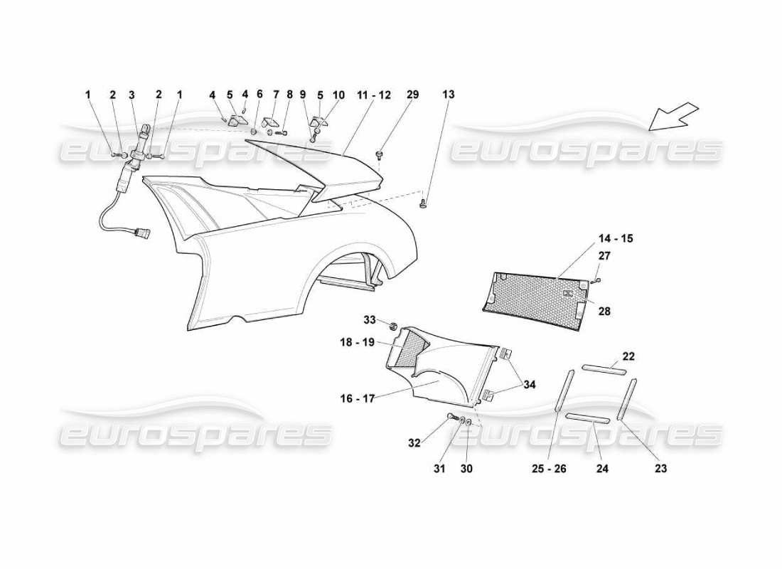 lamborghini murcielago lp670 air intake part diagram