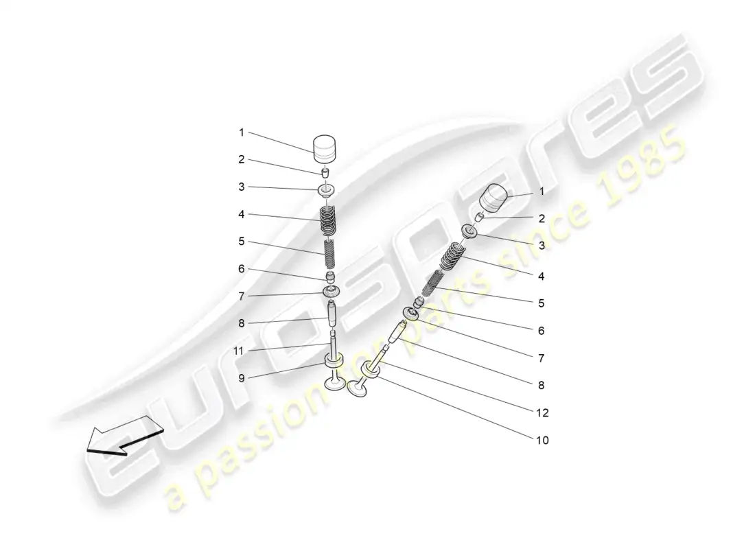 maserati grancabrio mc (2013) valves parts diagram