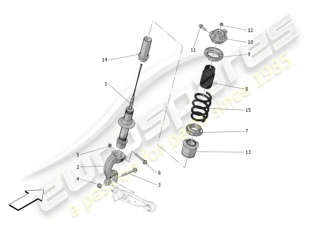 maserati mc20 (2022) front shock absorber devices parts diagram