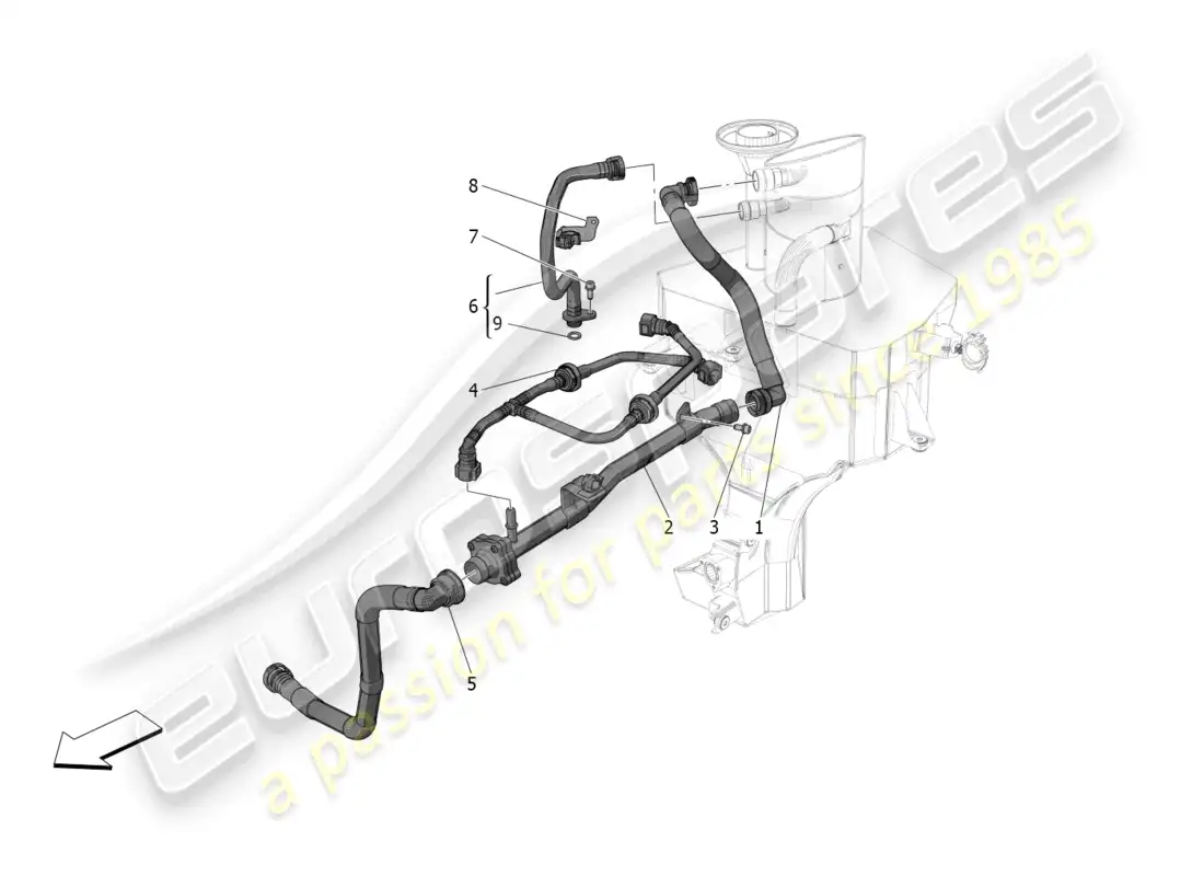 maserati mc20 (2022) oil vapour recirculation system parts diagram
