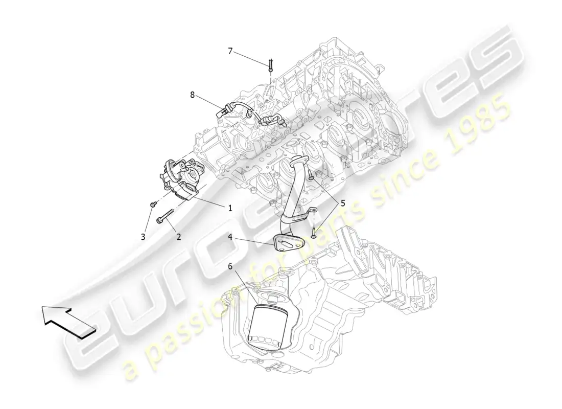 maserati ghibli fragment (2022) lubrication system: pump and filter part diagram