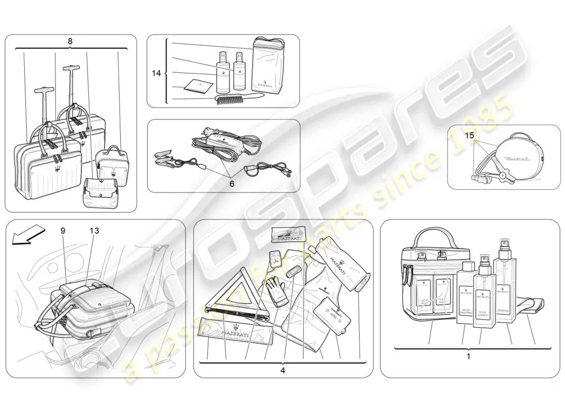 maserati grancabrio mc (2013) after market accessories parts diagram