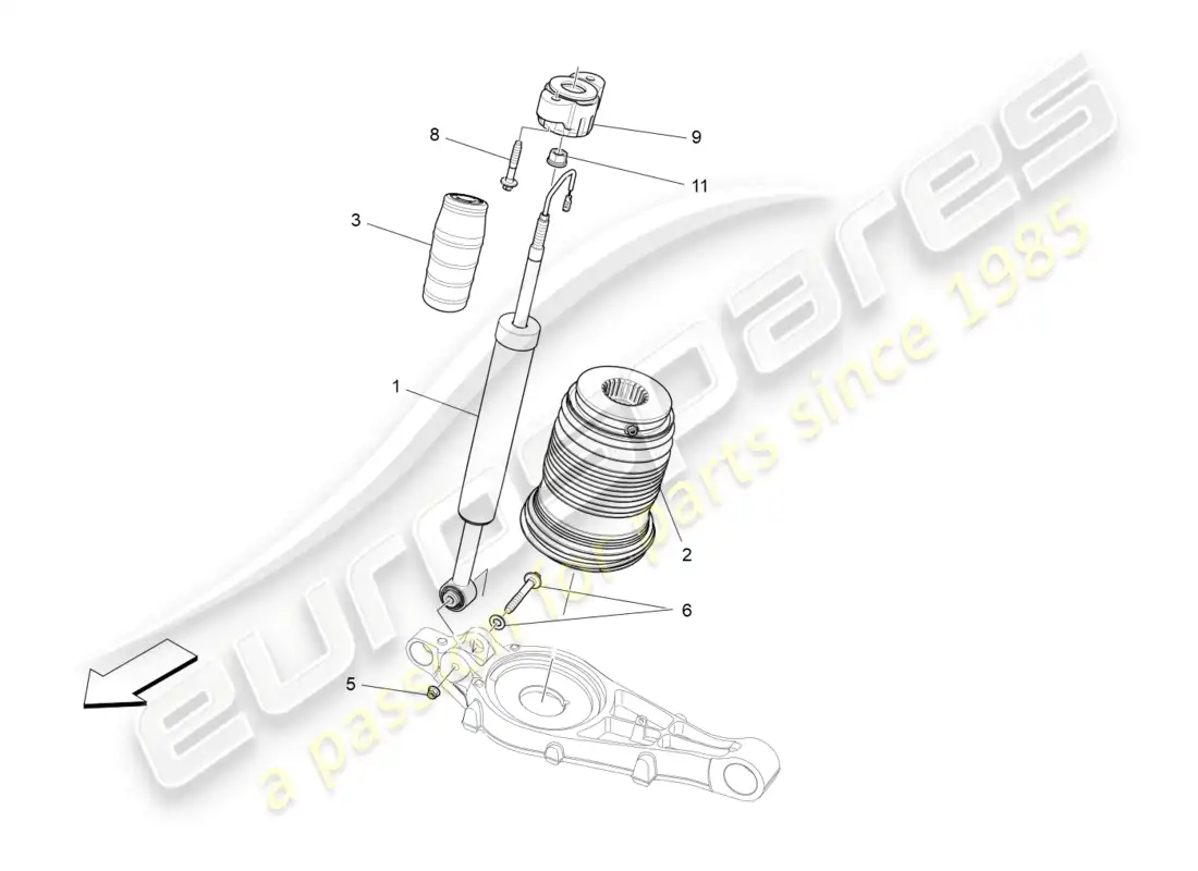 maserati levante gt (2022) rear shock absorber devices parts diagram