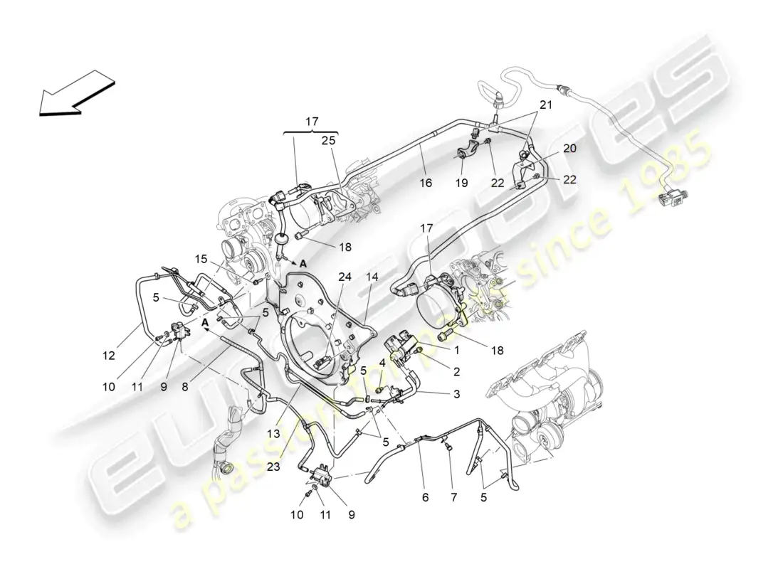 maserati levante modena s (2022) additional air system parts diagram