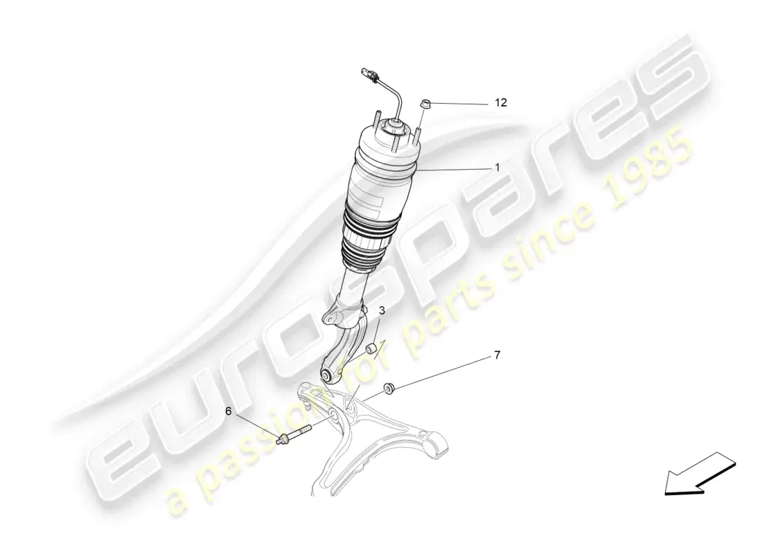 maserati levante gt (2022) front shock absorber devices parts diagram