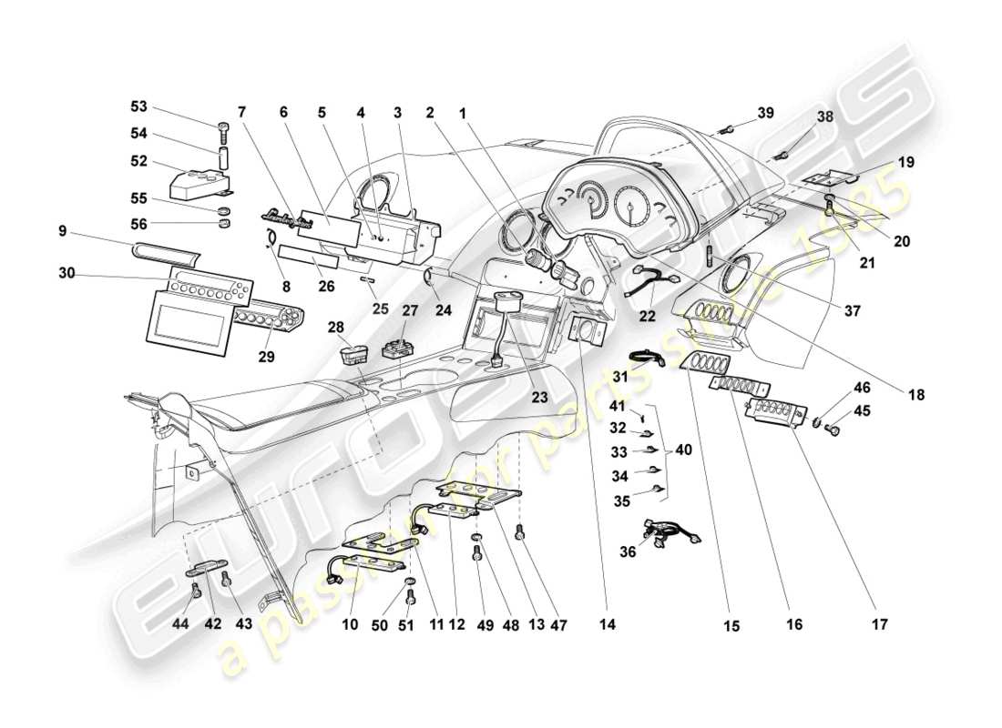 lamborghini murcielago coupe (2003) central wiring set part diagram