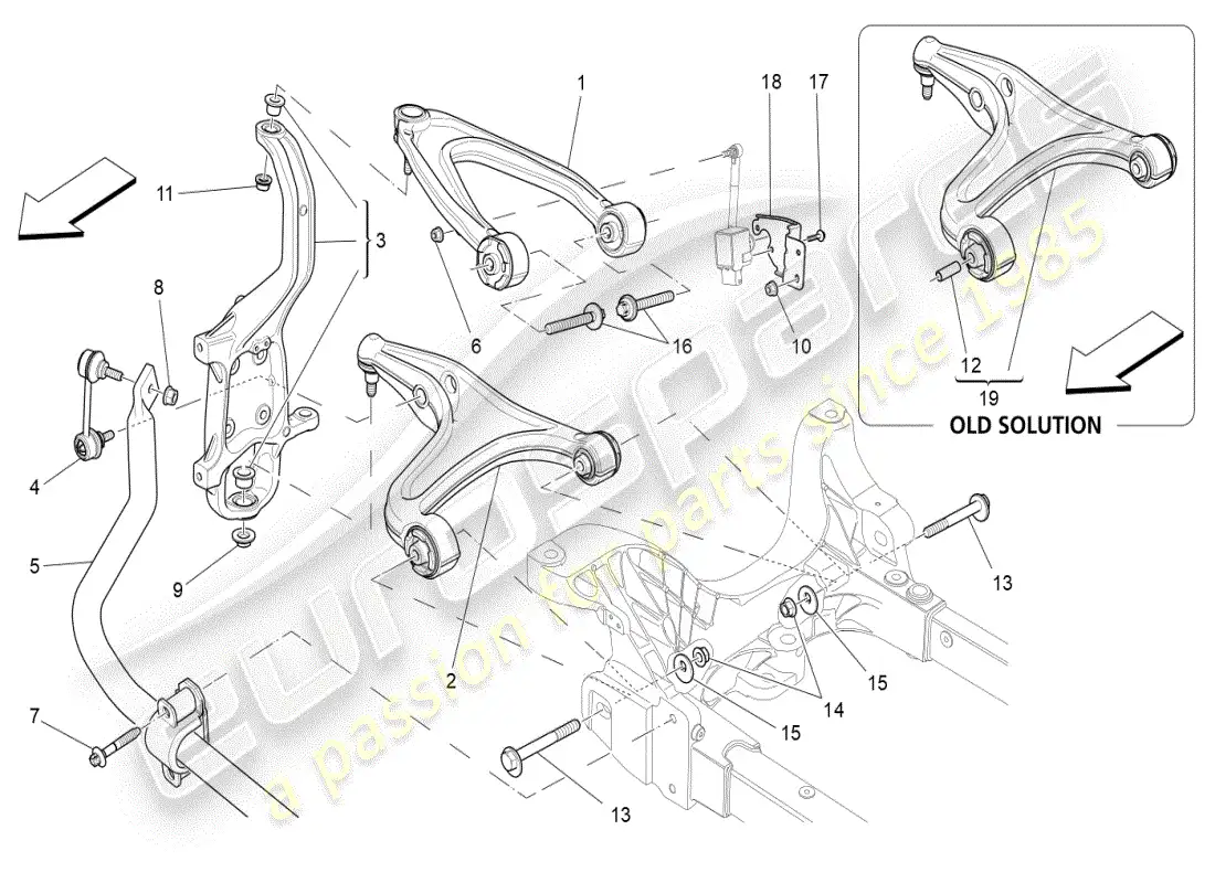 maserati ghibli (2020) front suspension parts diagram