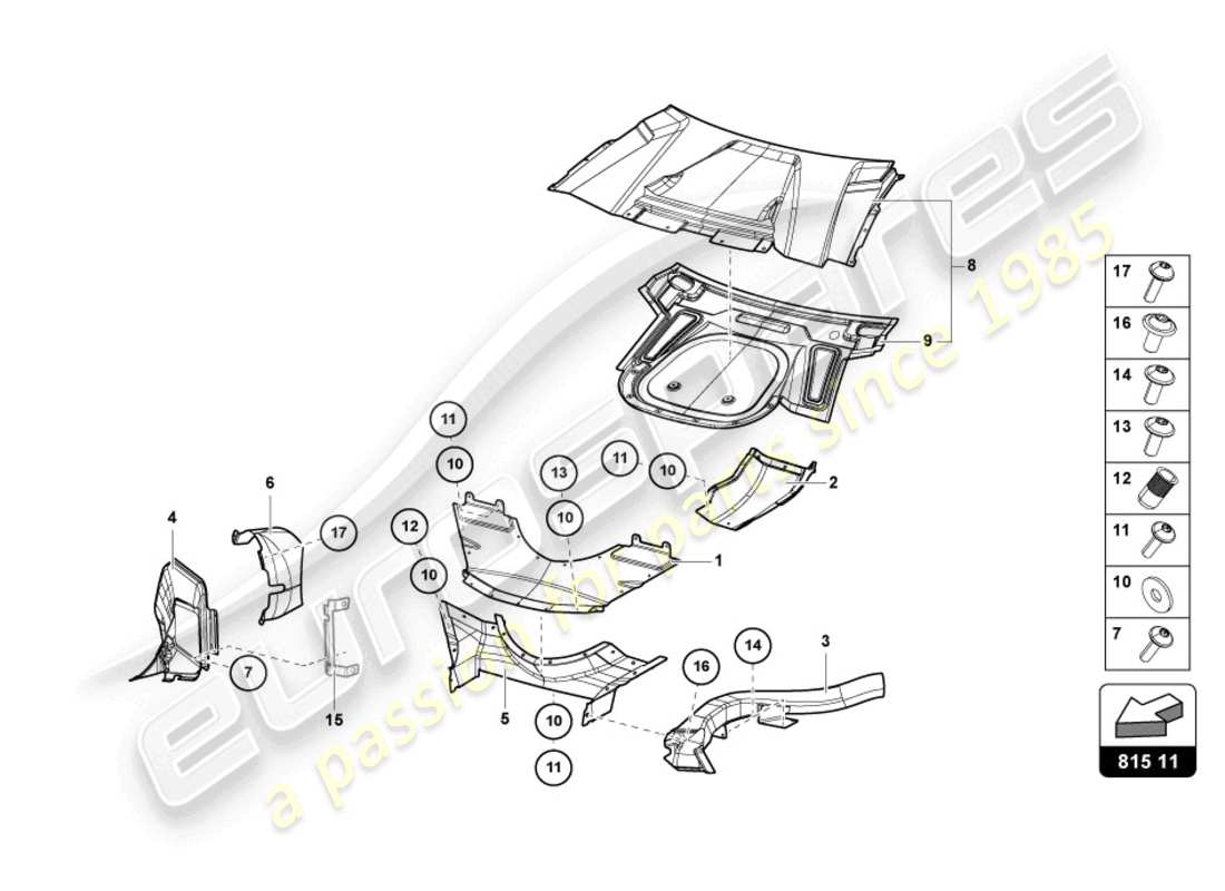 lamborghini sian (2020) air duct part diagram