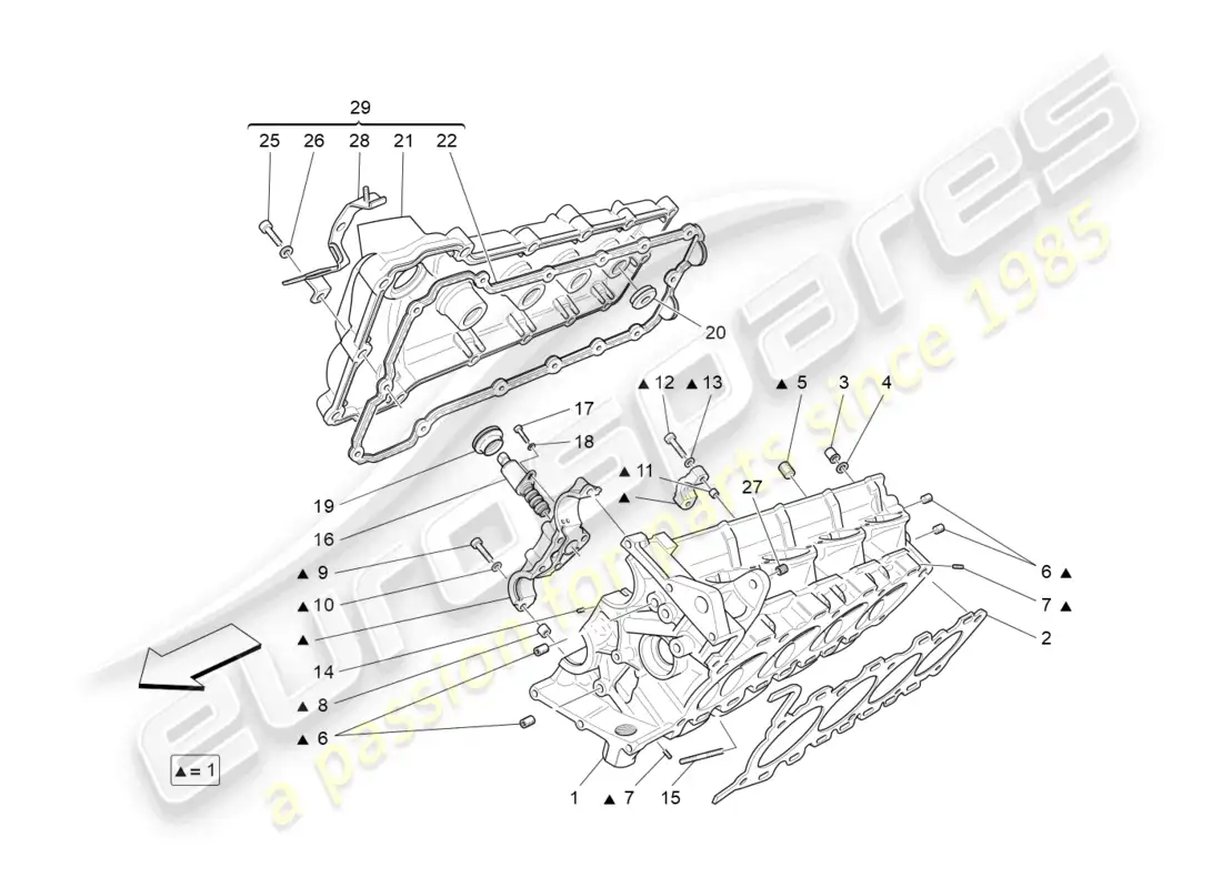 maserati grancabrio mc (2013) rh cylinder head parts diagram