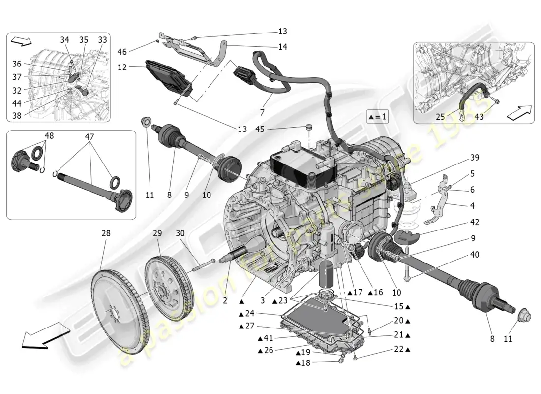 maserati mc20 cielo (2023) gearbox housings parts diagram
