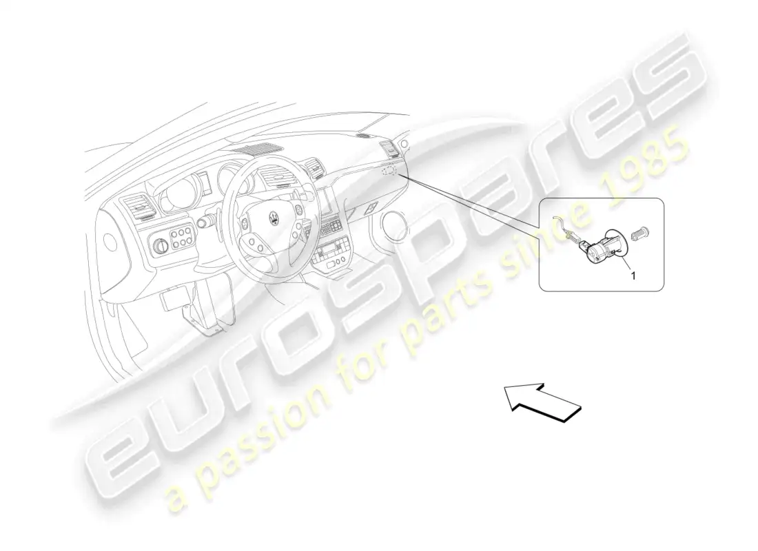 maserati grancabrio mc (2013) passenger's airbag-deactivation parts diagram