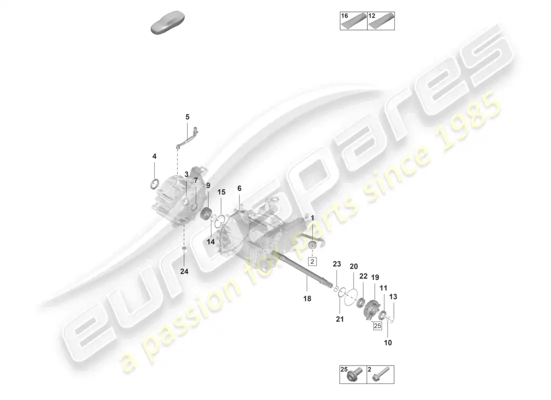 porsche 2023 (taycan 9j1-1) front axle differential vmg00 individual parts parts diagram