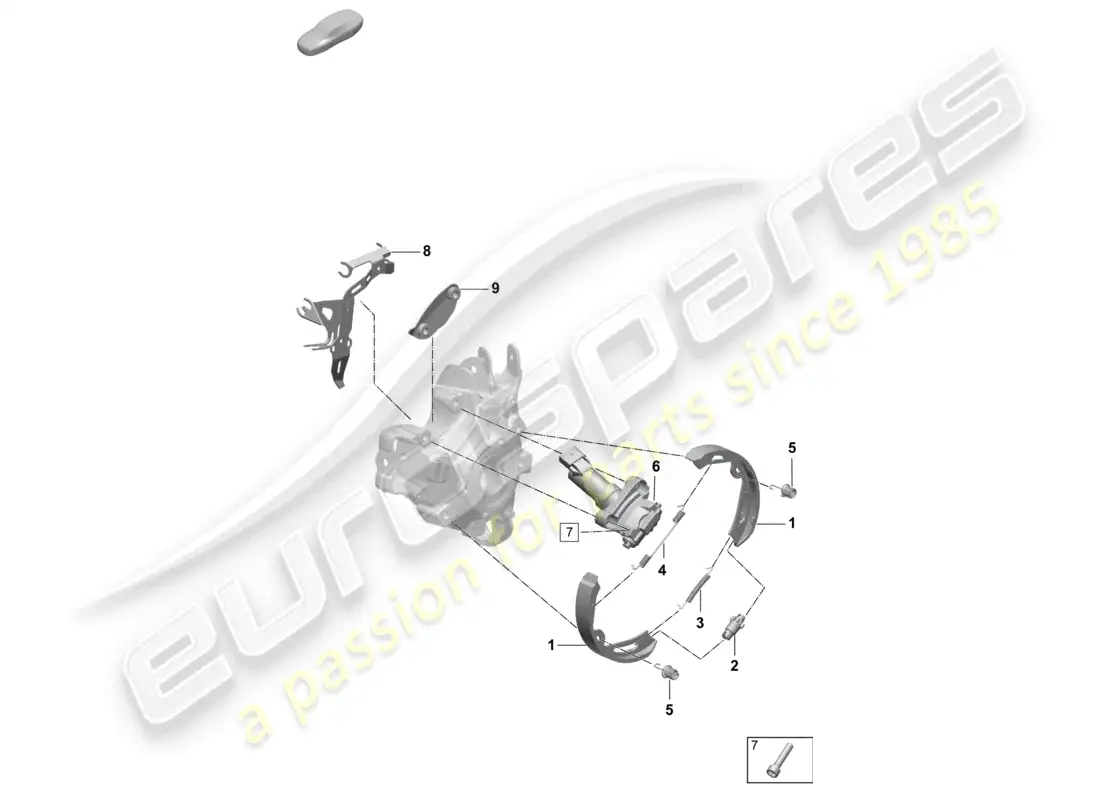 porsche 2026 (taycan 9j1-2) parking brake parts diagram