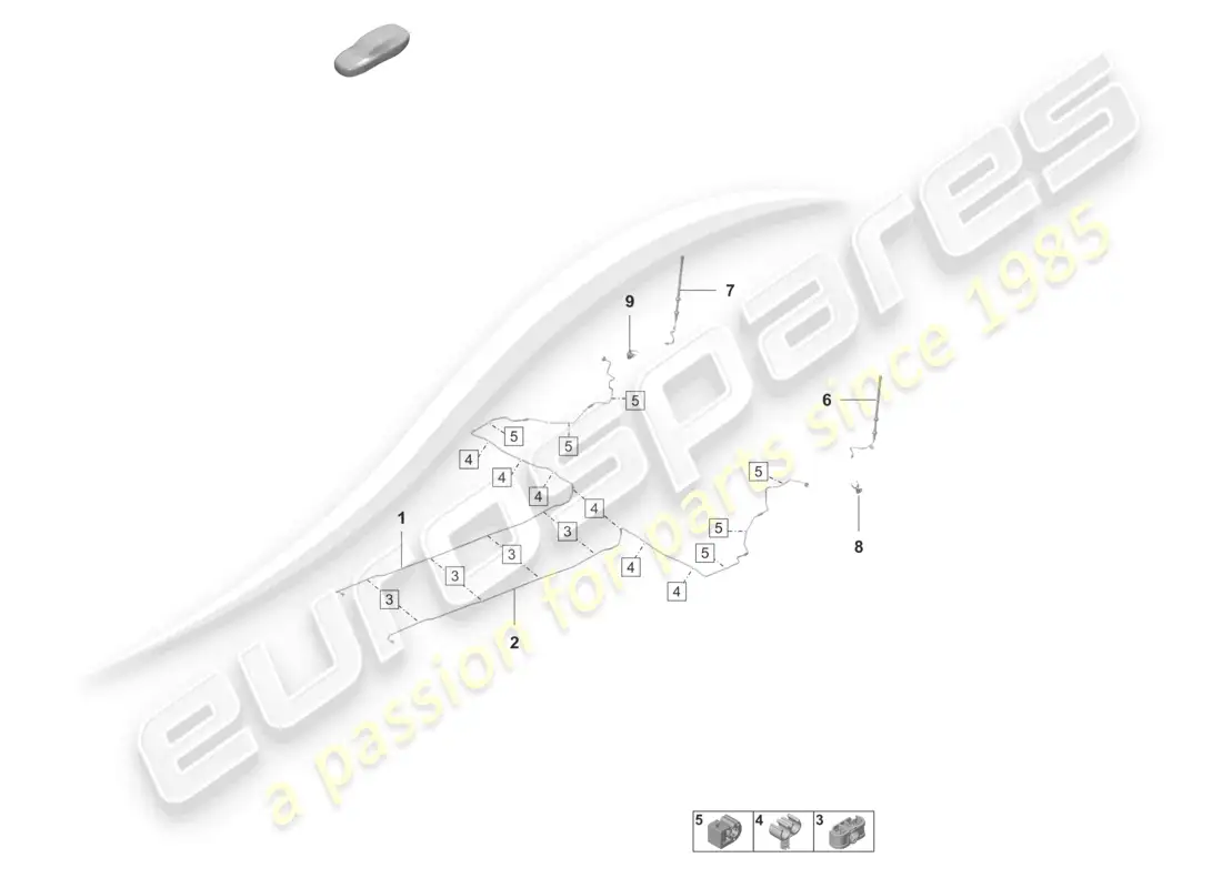 porsche 2026 (taycan 9j1-2) brake line center underbody rear parts diagram