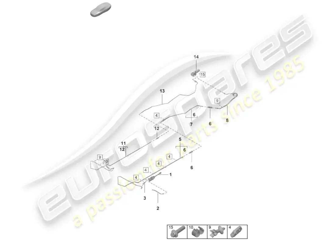 porsche 2024 (992-2 gt3/rs/st) hydraulic coupling actuation clutch master cylinder hose parts diagram
