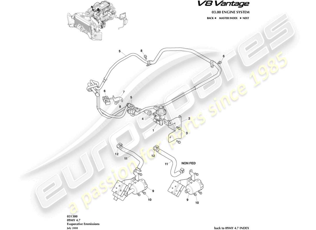 aston martin vantage gt8 (2017) evaporative emissions part diagram