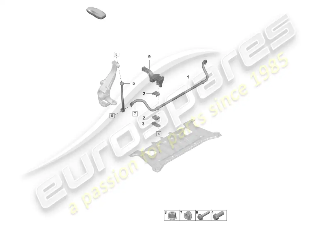 porsche 2025 (taycan 9j1-2) anti-roll bar part diagram