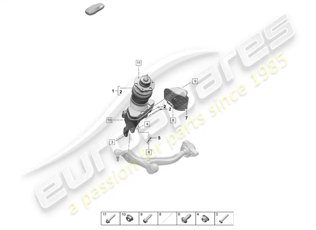 porsche 2025 (taycan 9j1-2) air suspension active electr. damping control part diagram