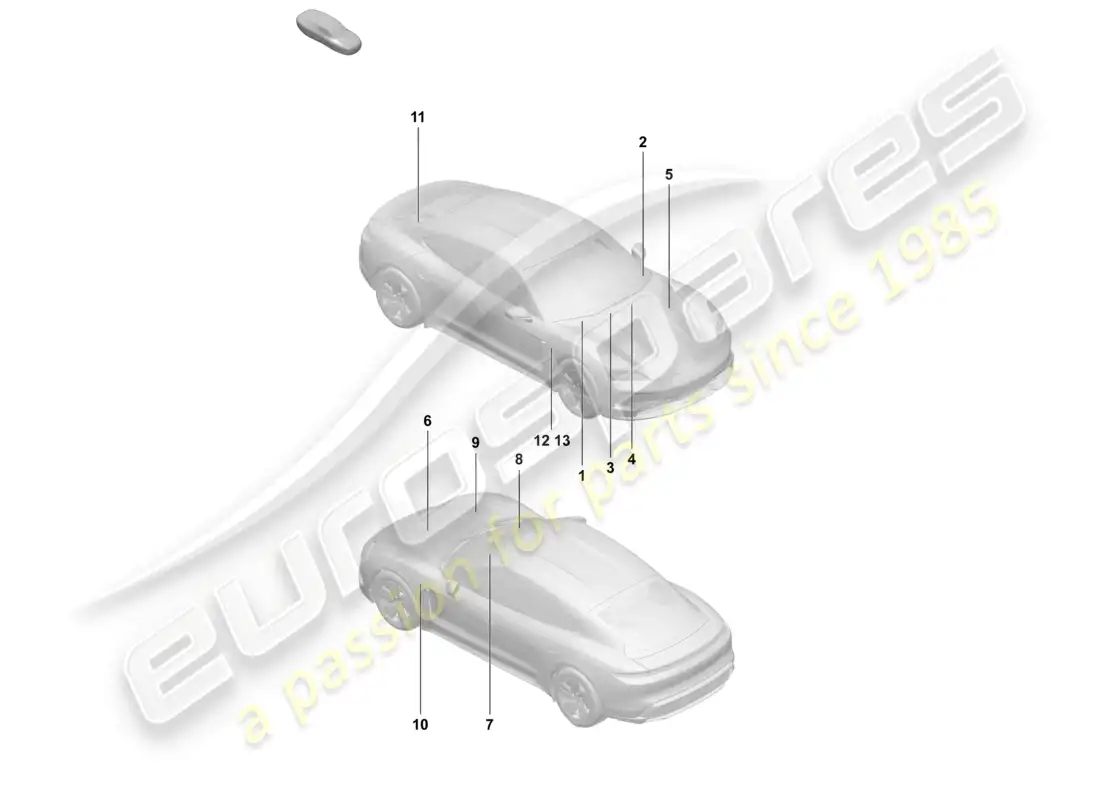 porsche 2025 (taycan 9j1-2) signs/notices part diagram