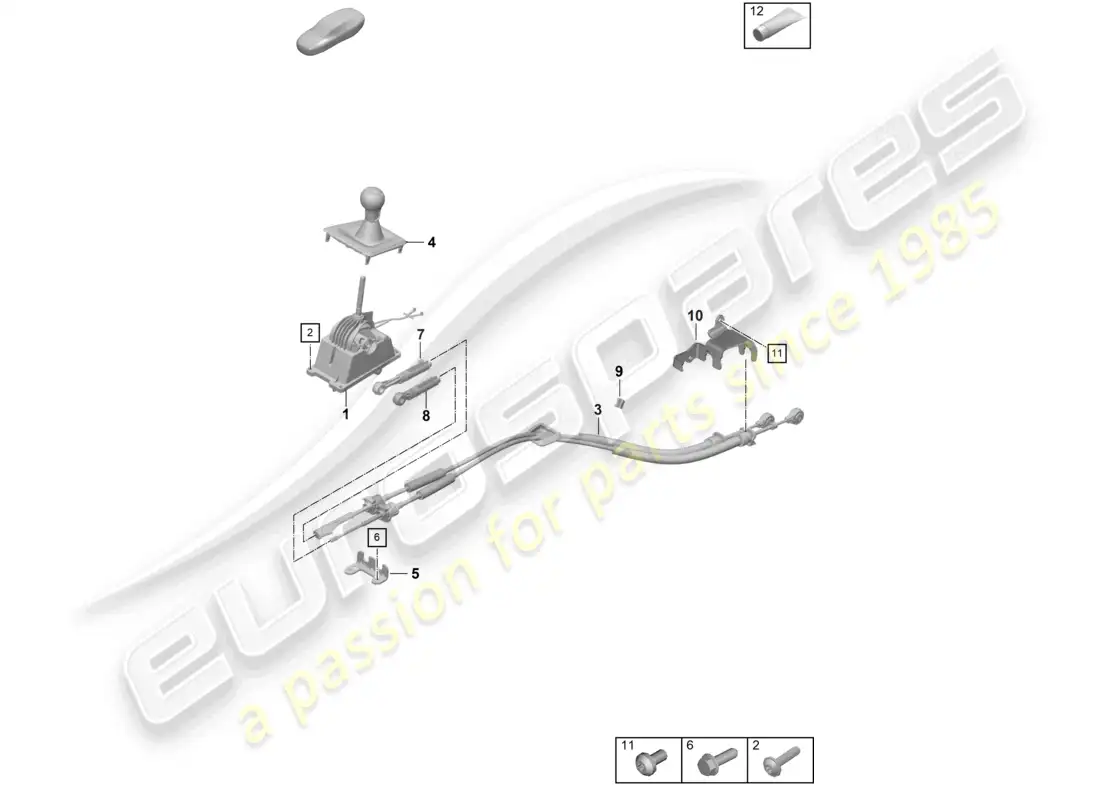 porsche 2022 (992-1 gt3/rs/st) selector mechanism 7-speed manual transmission parts diagram