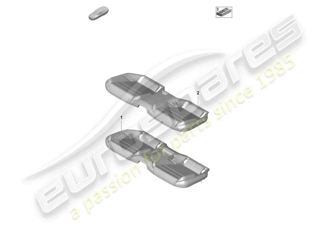 porsche 2025 (taycan 9j1-2) foam part seat cover bench seat (3-seater) comfort seat part diagram