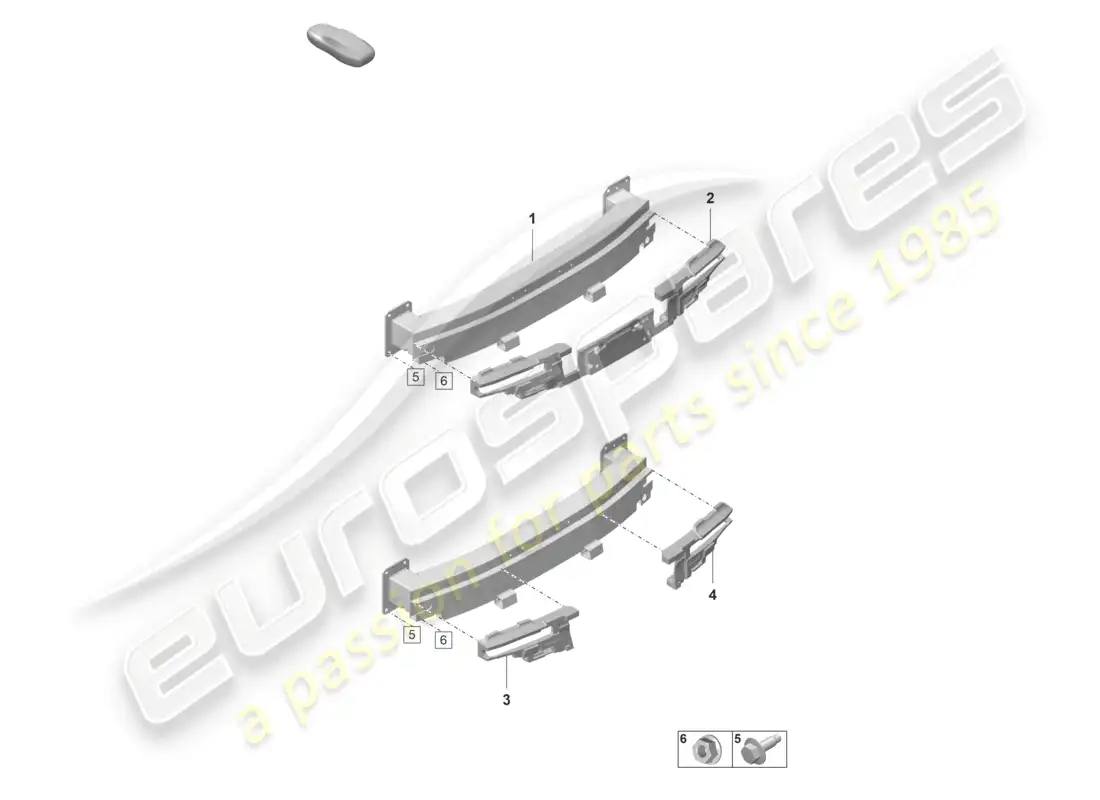 porsche 2021 (taycan 9j1-1) bumper carrier rear parts diagram