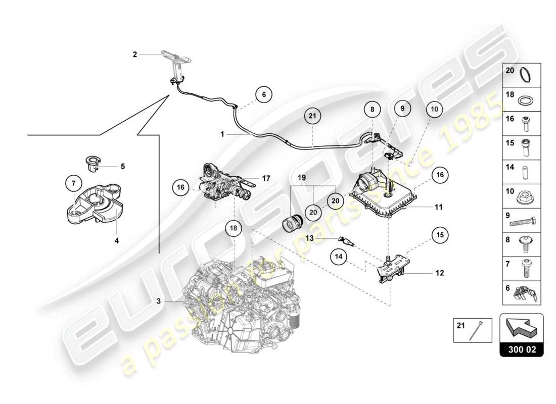 lamborghini evo coupe 2wd (2020) release lever parts diagram