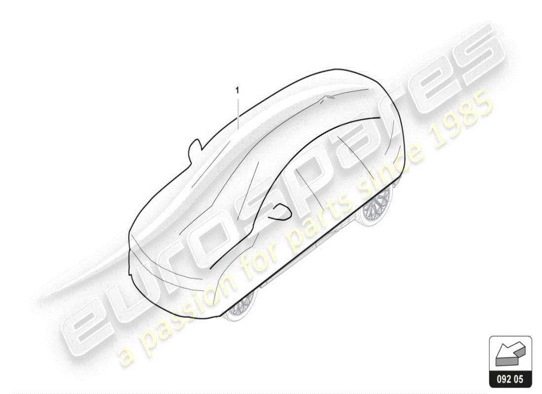 lamborghini urus (accessories) car cover parts diagram