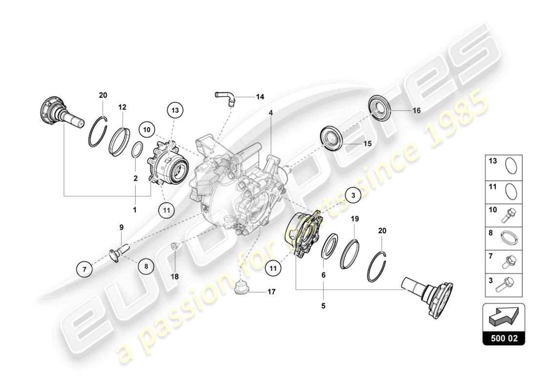 lamborghini lp750-4 sv coupe (2015) housing for differential rear parts diagram