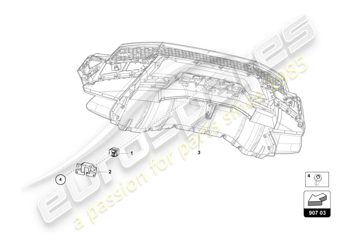 lamborghini performante coupe (2019) reversing camera parts diagram
