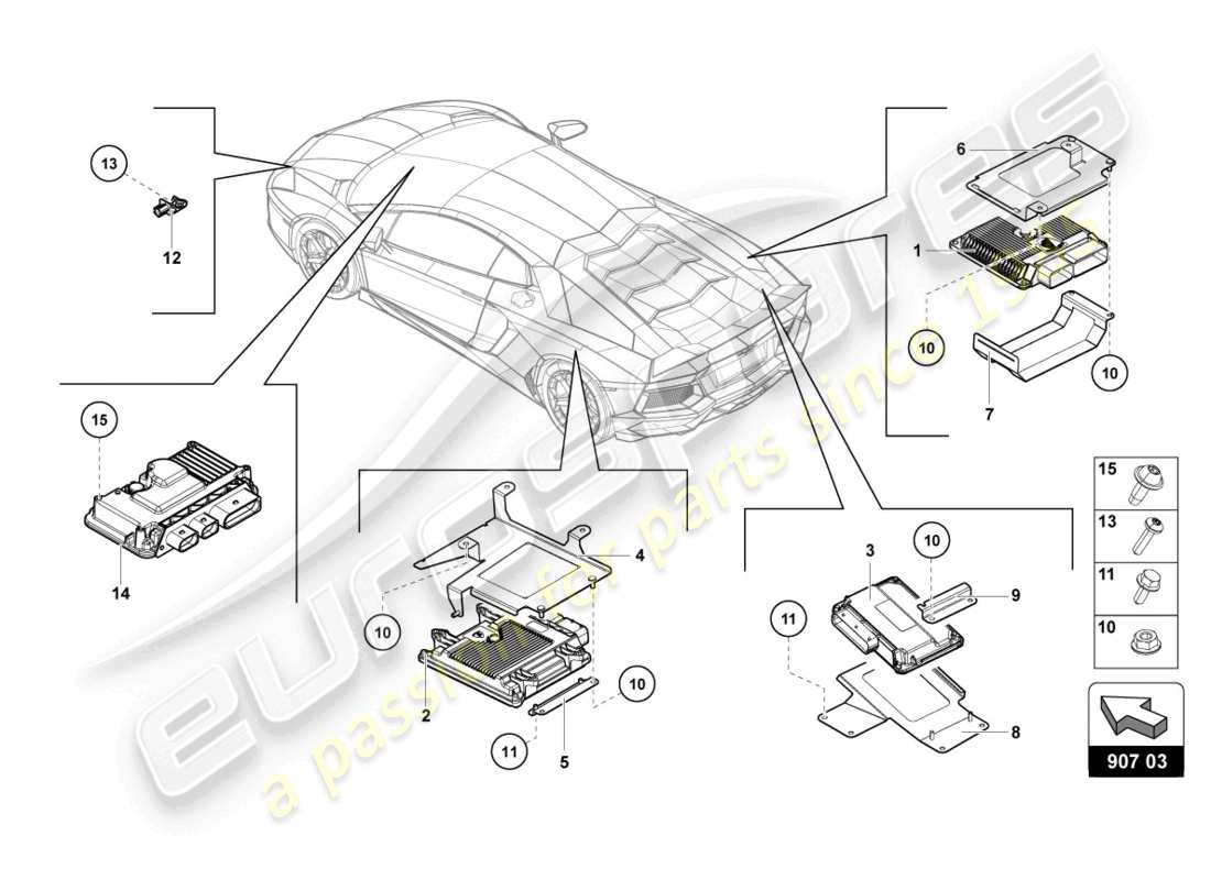 lamborghini 2016 (lp700-4 coupe) electrics parts diagram
