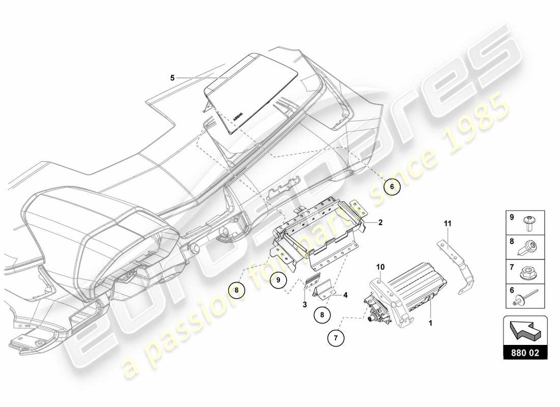 lamborghini 2012 (lp700-4 coupe)) airbag unit parts diagram
