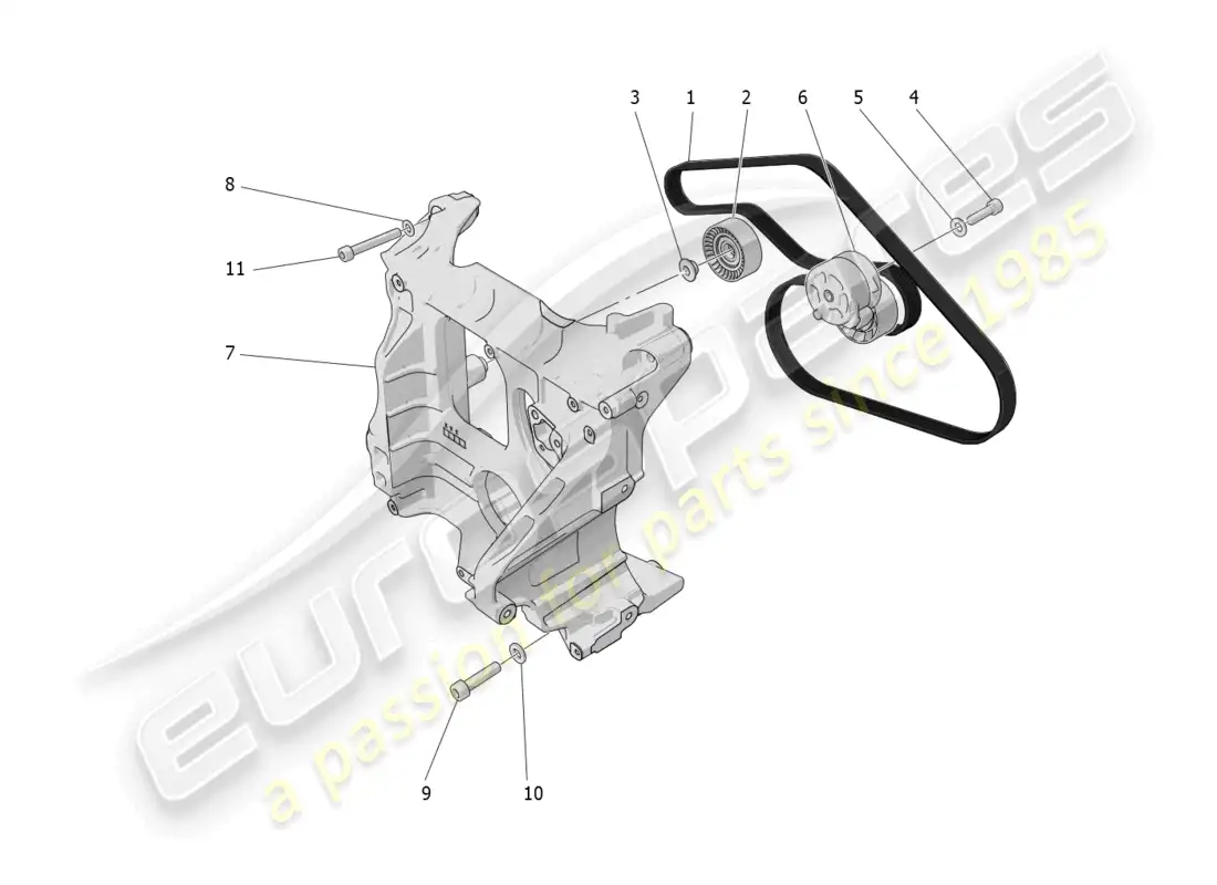 maserati grecale trofeo (2023) auxiliary device belts parts diagram