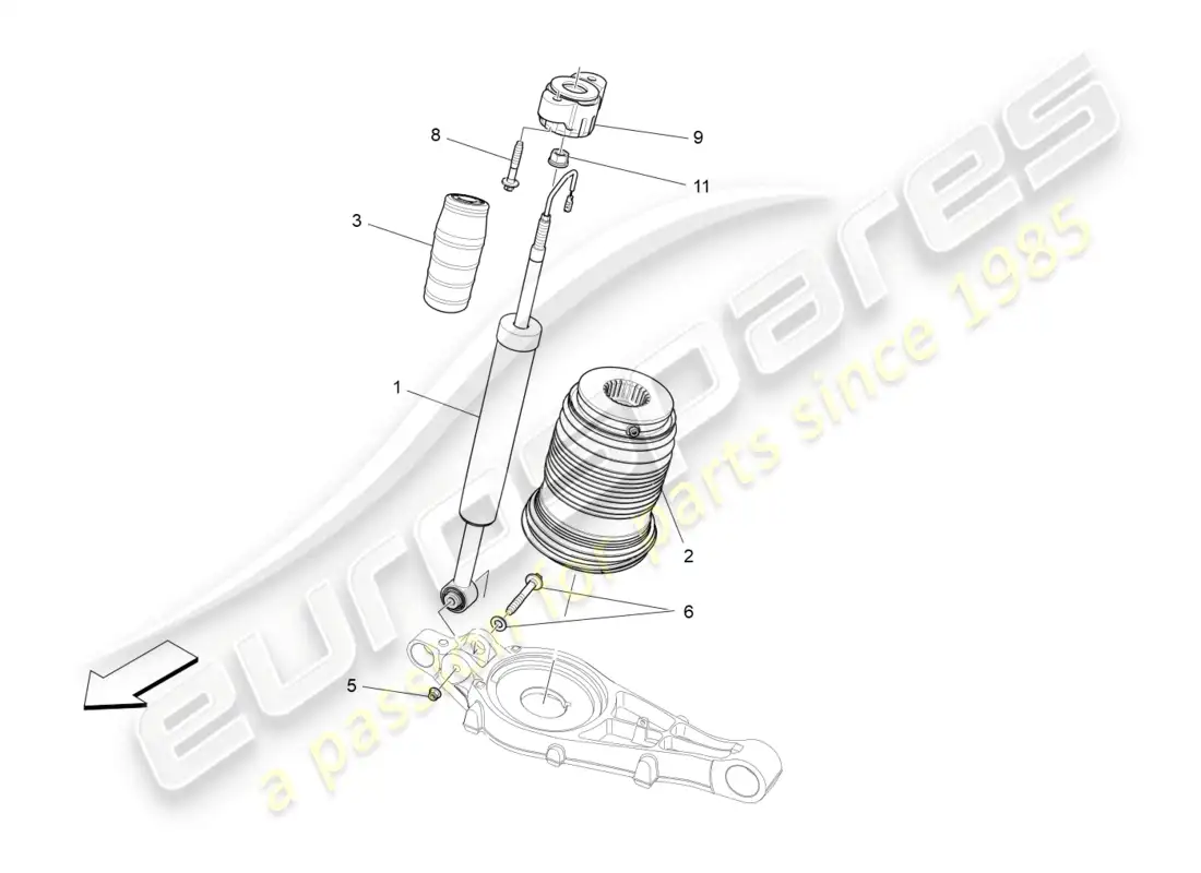 maserati levante modena (2022) rear shock absorber devices parts diagram