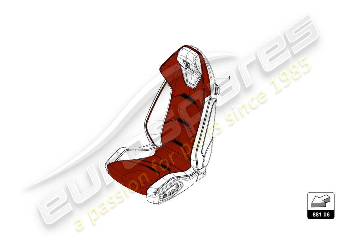 lamborghini performante spyder (2018) seat 'performante trim parts diagram