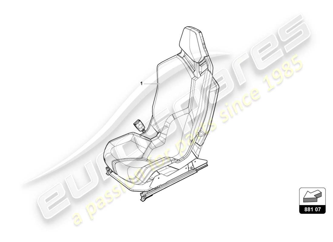 lamborghini 2018 (performante spyder) sports seat 'racing seat' part diagram