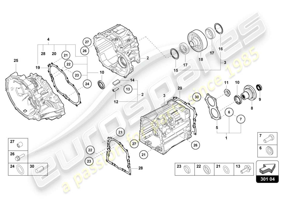 lamborghini 2017 (lp700-4 coupe) outer components for gearbox part diagram