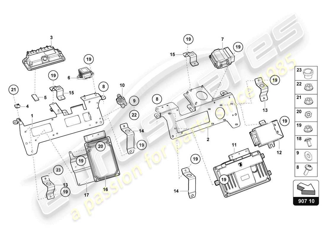 lamborghini 2019 (lp770-4 svj coupe) electrics parts diagram